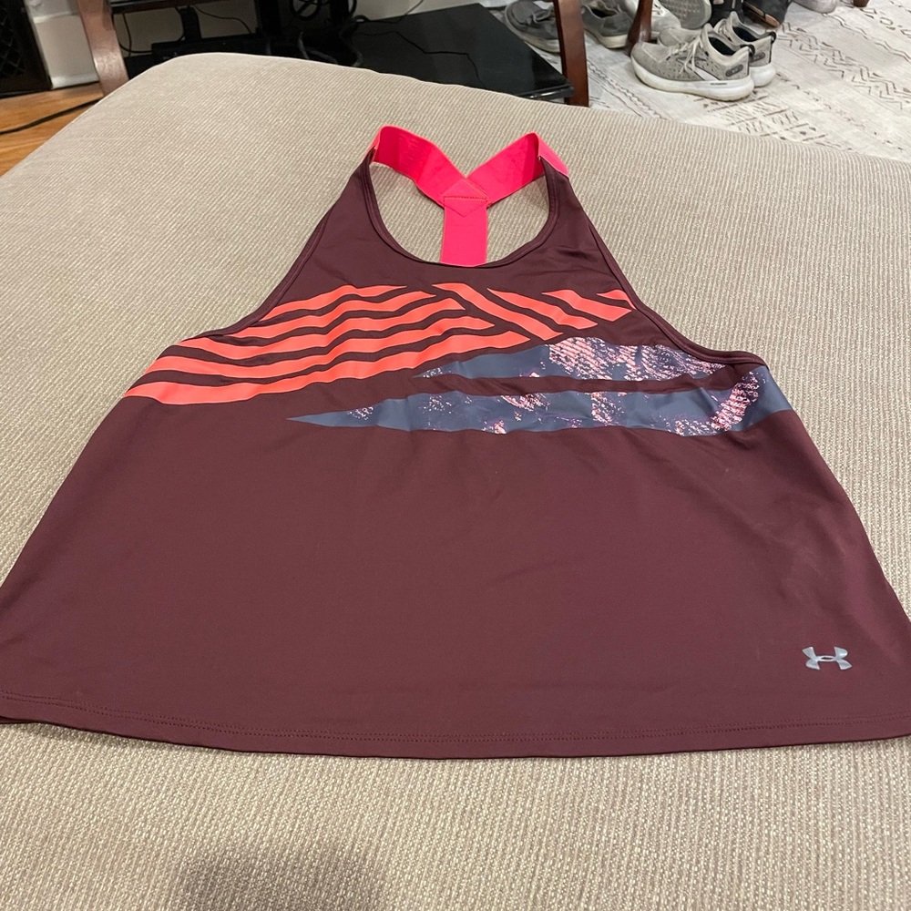 Bundle of Under Armour Women's Maroon Tank with Grey Open Back Tee